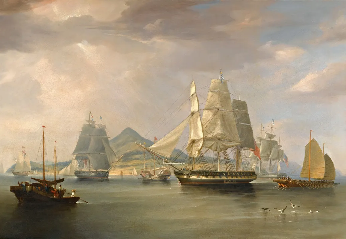The Opium Ships At Lintin China Wall Art by William John Huggins - High-Resolution Digital Print