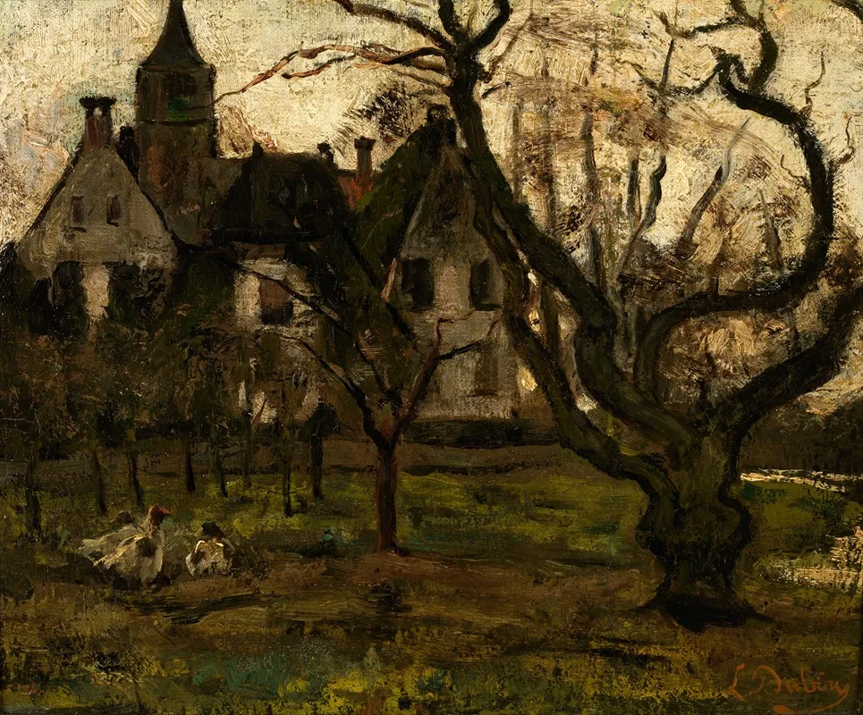 The Orchard Of The Castle Wall Art by Louis Dubois - High-Resolution Digital Print