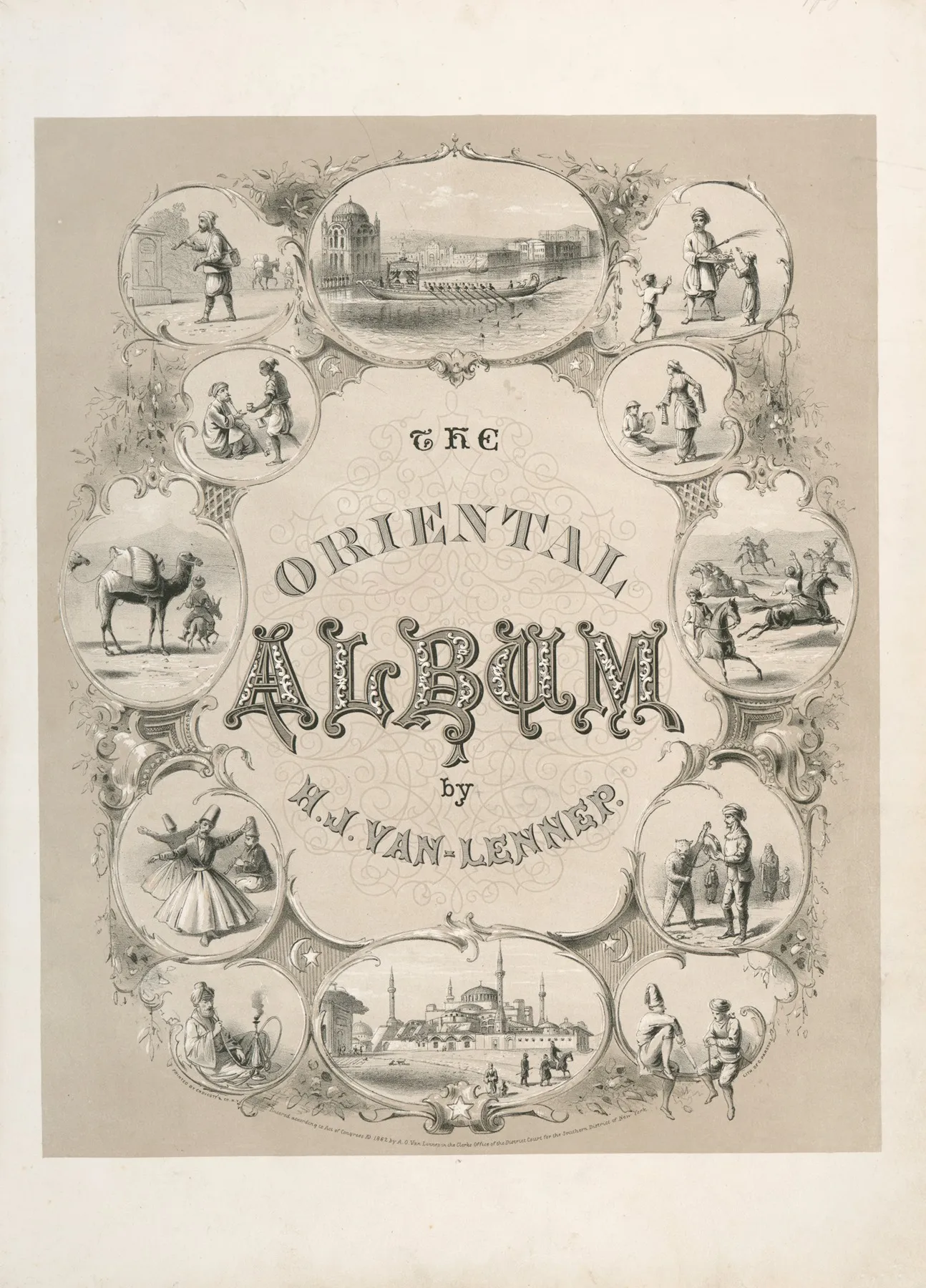 The Oriental Album People And Scenery Of Turkey Title Page Wall Art by Henry John Van-Lennep - High-Resolution Digital Print