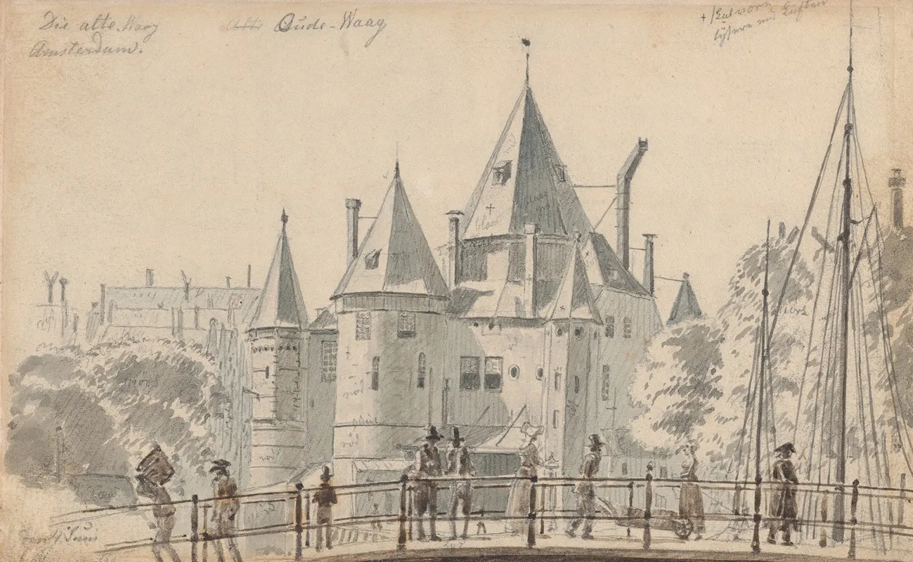 The Oude Waag In Amsterdam Seen From The North East