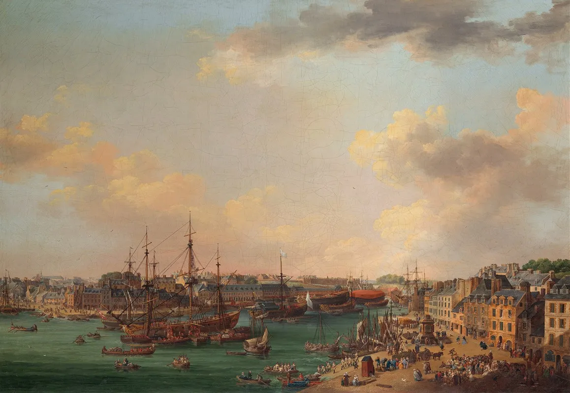 The Outer Harbor Of Brest Wall Art by Henri Joseph van Blarenberghe - High-Resolution Digital Print