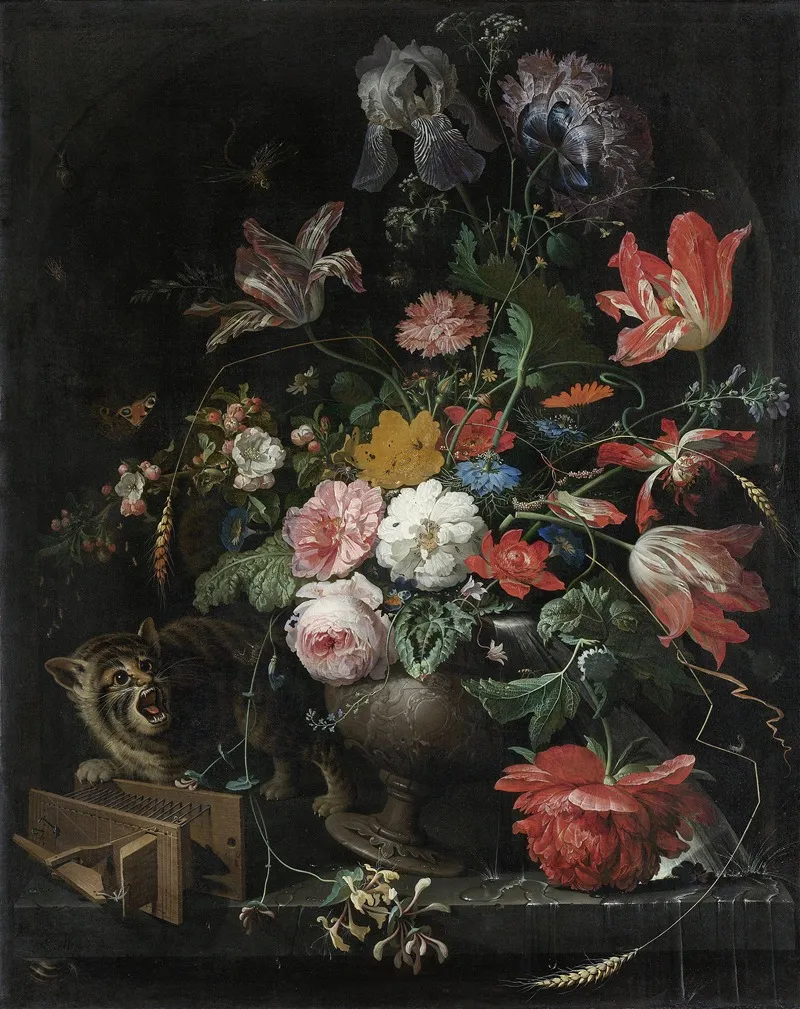 The Overturned Bouquet Wall Art by Abraham Mignon - High-Resolution Digital Print