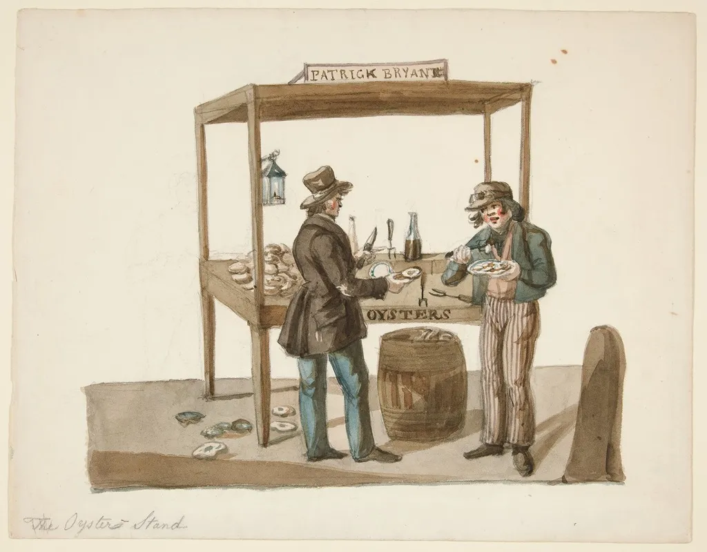 The Oyster Stand Wall Art by Nicolino Calyo - High-Resolution Digital Print