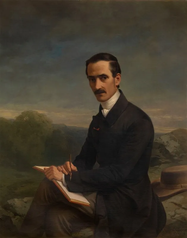 The Painter Alexandre Calame Wall Art by Luigi Rubio - High-Resolution Digital Print