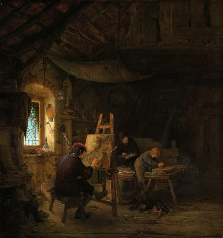 The Painters Studio Wall Art by Adriaen van Ostade - High-Resolution Digital Print