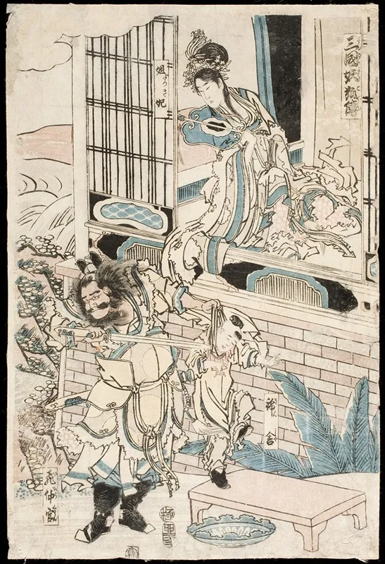 The Palace Of King Zhou Of China Wall Art by Katsushika Hokusai - High-Resolution Digital Print