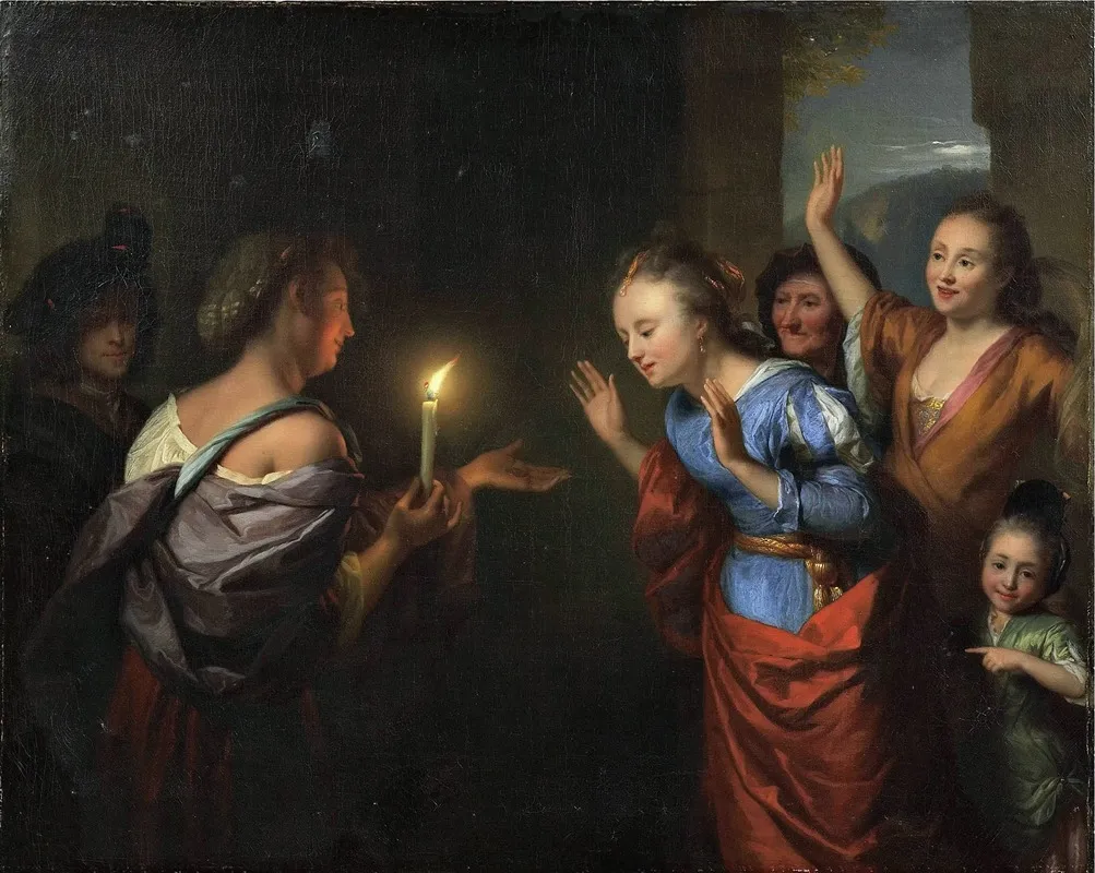 The Parable Of The Lost Piece Of Silver Wall Art by Godfried Schalcken - High-Resolution Digital Print