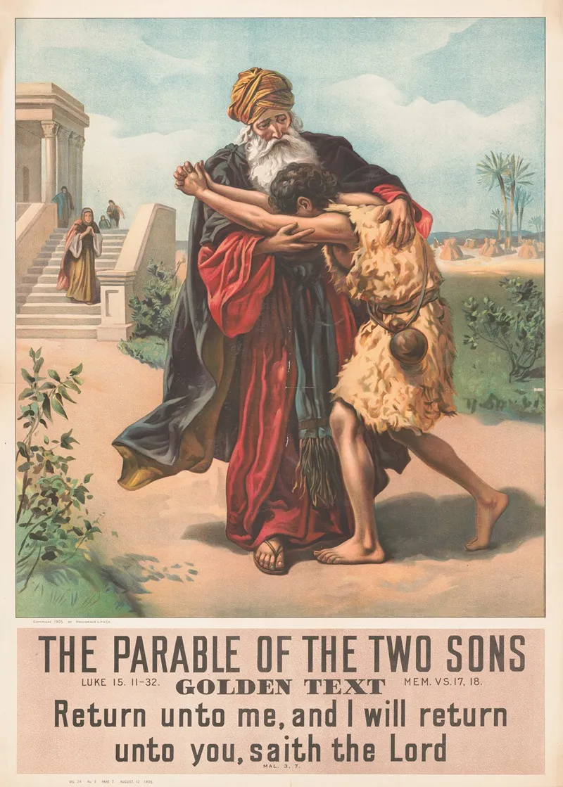 The Parable Of The Two Sons 2 Wall Art by Providence Lith. Co - High-Resolution Digital Print