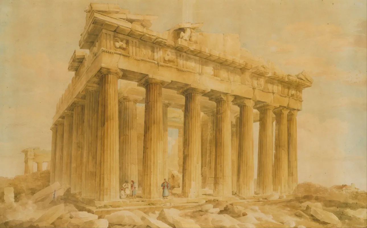 The Parthenon From The Northwest Wall Art by Giovanni Battista Lusieri - High-Resolution Digital Print