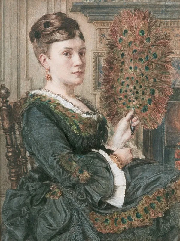 The Peacock Fan 2 Wall Art by Edward John Poynter - High-Resolution Digital Print