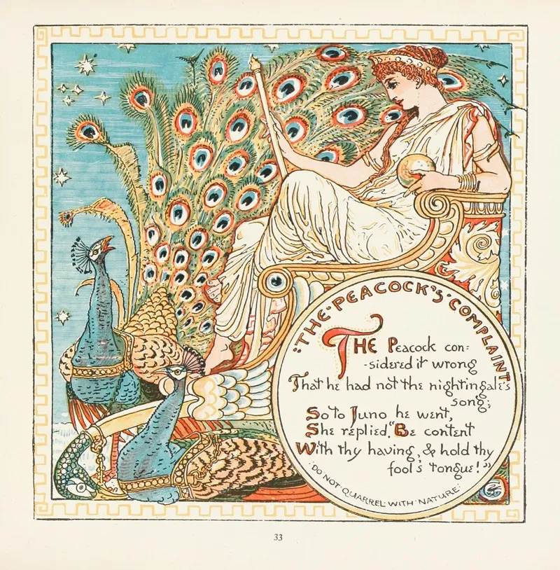 The Peacocks Complaint Wall Art by Walter Crane - High-Resolution Digital Print