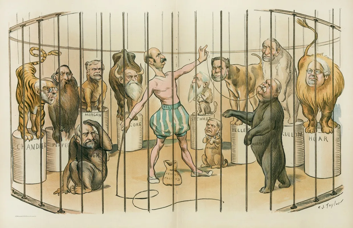 The Peanut Hagenbeck And His Senatorial Courtesy Animal Show Wall Art by Charles Jay Taylor - High-Resolution Digital Print