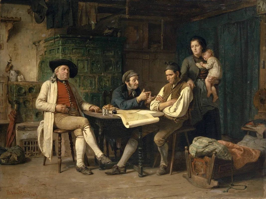 The Peasant In Debt Wall Art by Benjamin Vautier - High-Resolution Digital Print