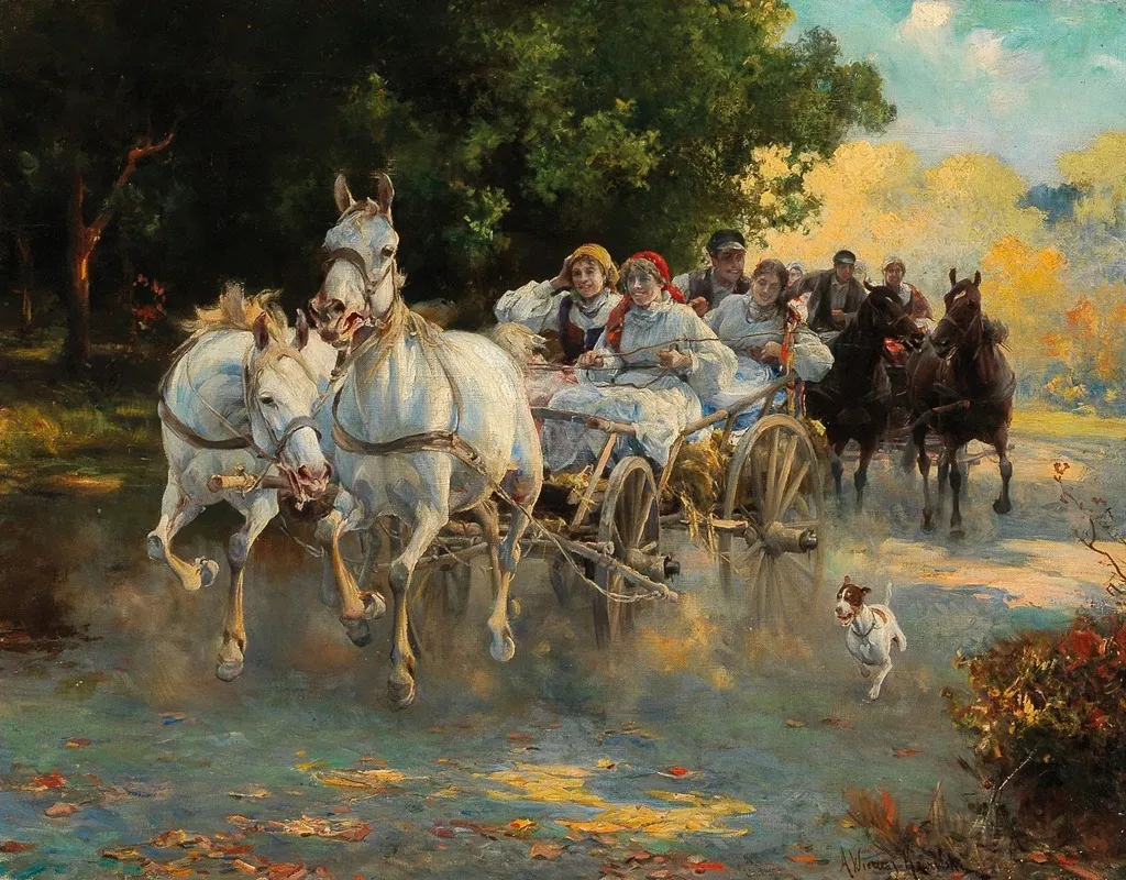 The Peasant Wedding Wall Art by Alfred von Wierusz-Kowalski - High-Resolution Digital Print