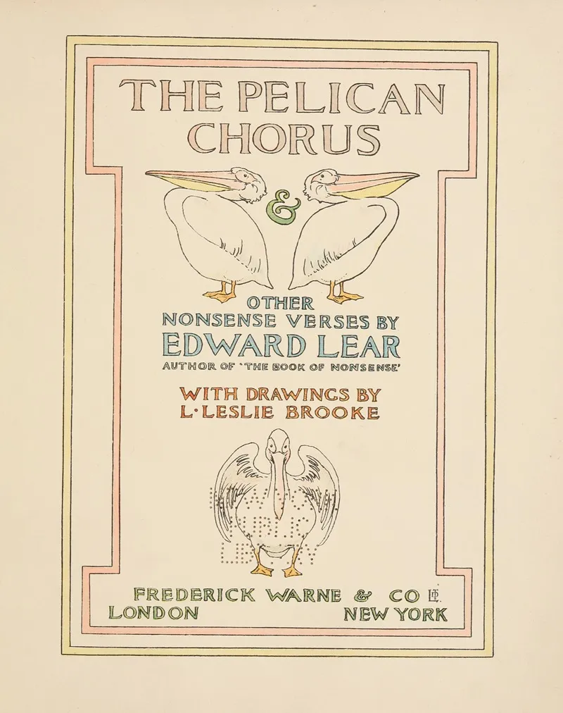 The Pelican Chorus Other Nonsense Verses Pl 1