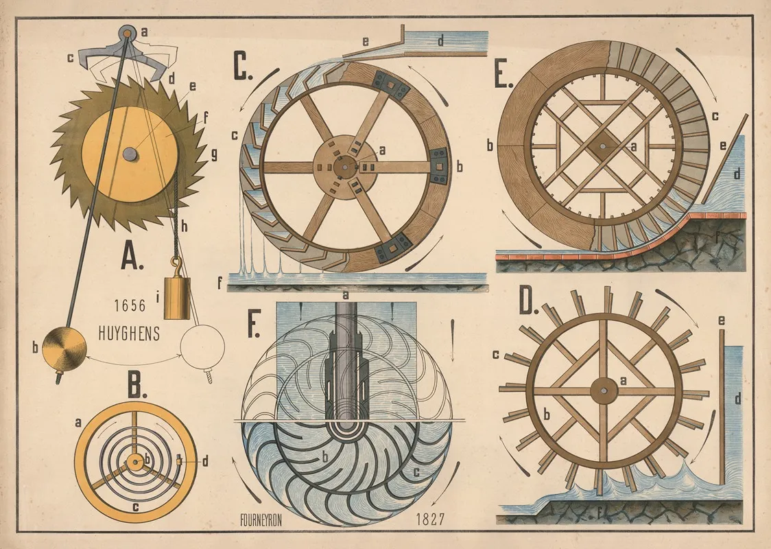 The Pendulum The Water Wheel Wall Art by P. Krüger - High-Resolution Digital Print