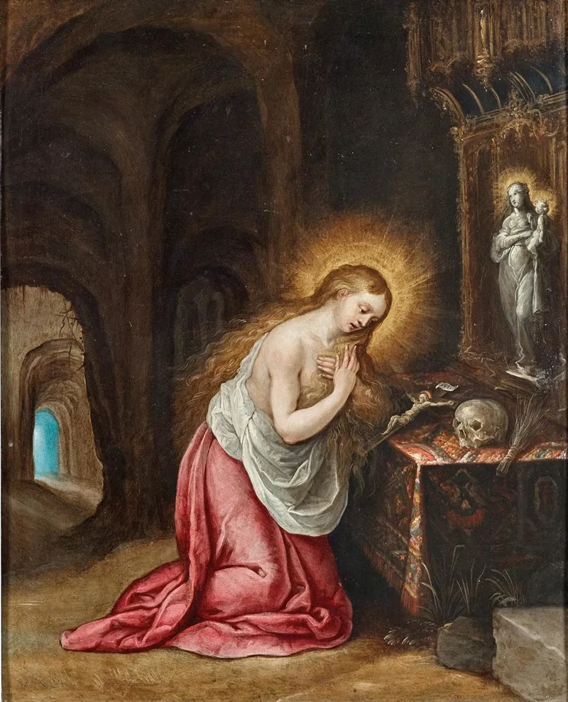The Penitent Mary Magdalene 4 Wall Art by Frans Francken the Younger - High-Resolution Digital Print