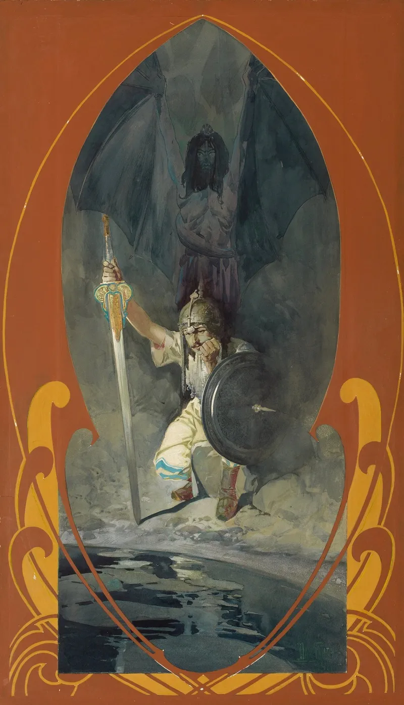 The Pensive Knight Wall Art by Dan Smith - High-Resolution Digital Print