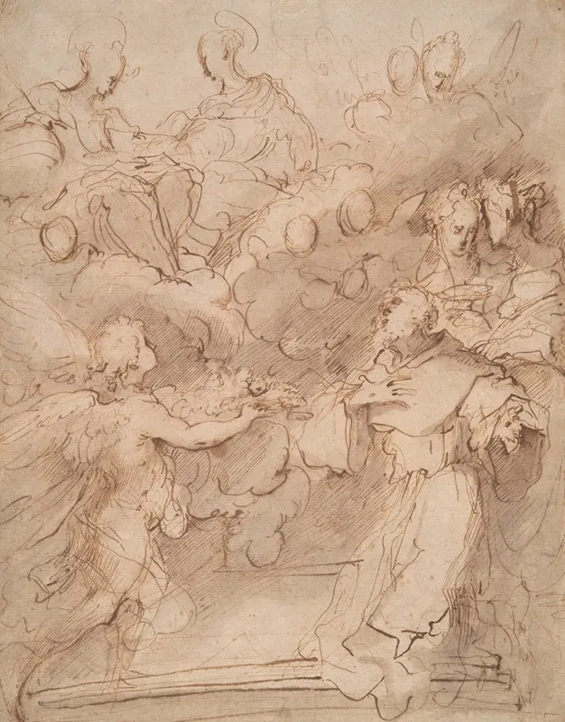 The Perdono Of St Francis Wall Art by Valerio Castello - High-Resolution Digital Print