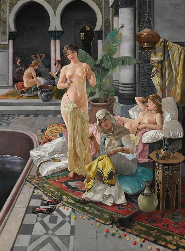 The Persian Bath Wall Art by Blas Olleros y Quintana - High-Resolution Digital Print