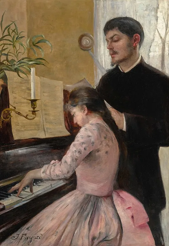 The Piano Lesson Wall Art by Julie Delance-Feurgard - High-Resolution Digital Print