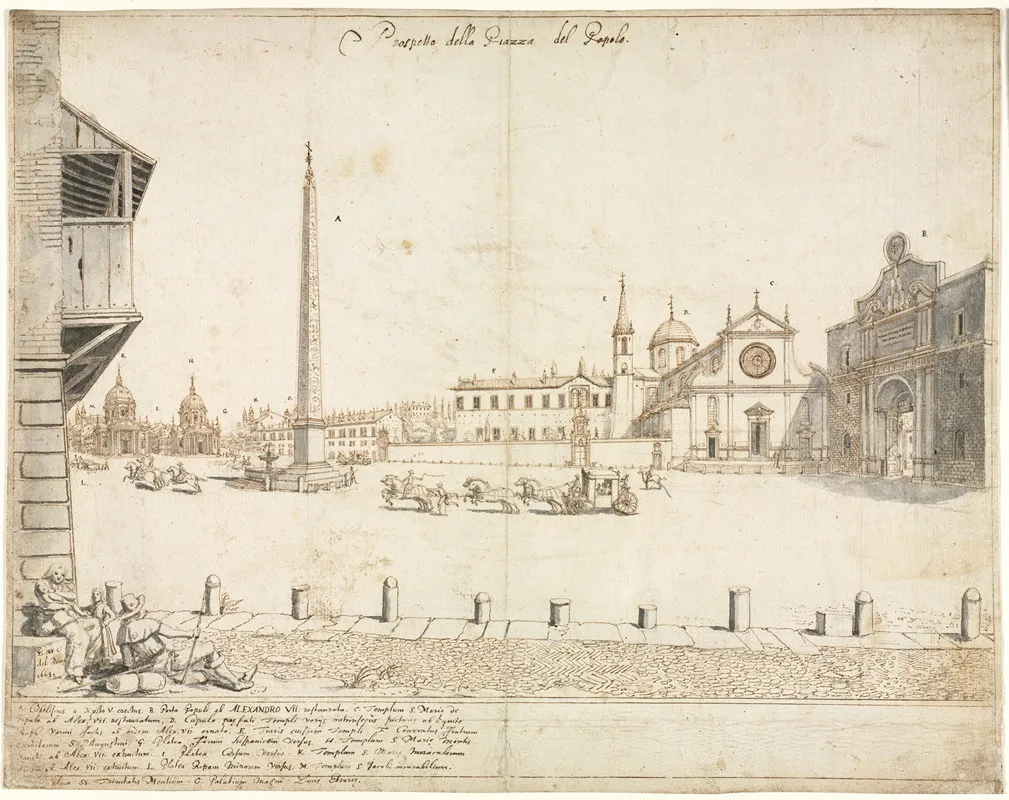 The Piazza Del Popolo Wall Art by Lievin Cruyl - High-Resolution Digital Print