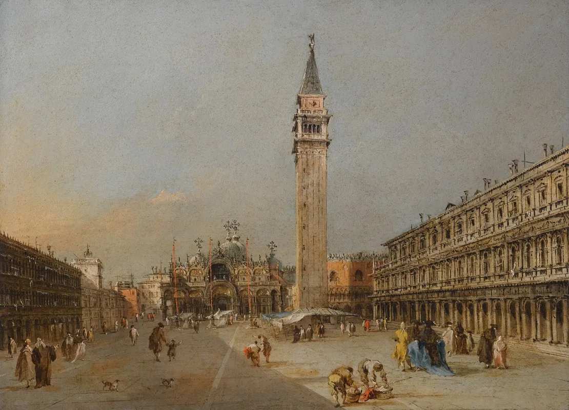 The Piazza San Marco With The Basilica And Campanile Wall Art by Francesco Guardi - High-Resolution Digital Print