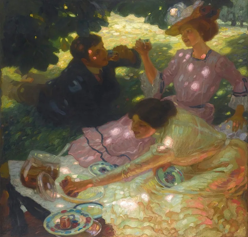 The Picnic 5 Wall Art by Leo Putz - High-Resolution Digital Print