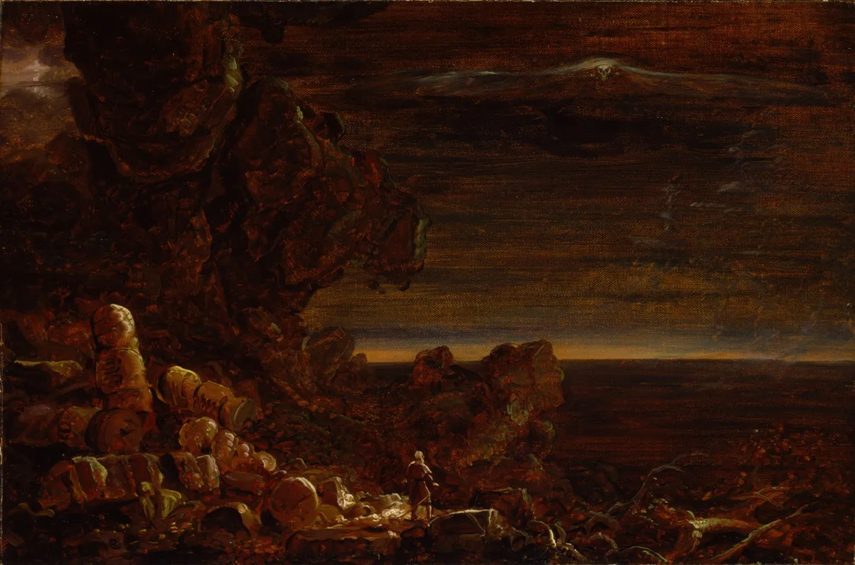 The Pilgrim Of The World At The End Of His Journey Study For The Series The Cross And The World Wall Art by Thomas Cole - High-Resolution Digital Print