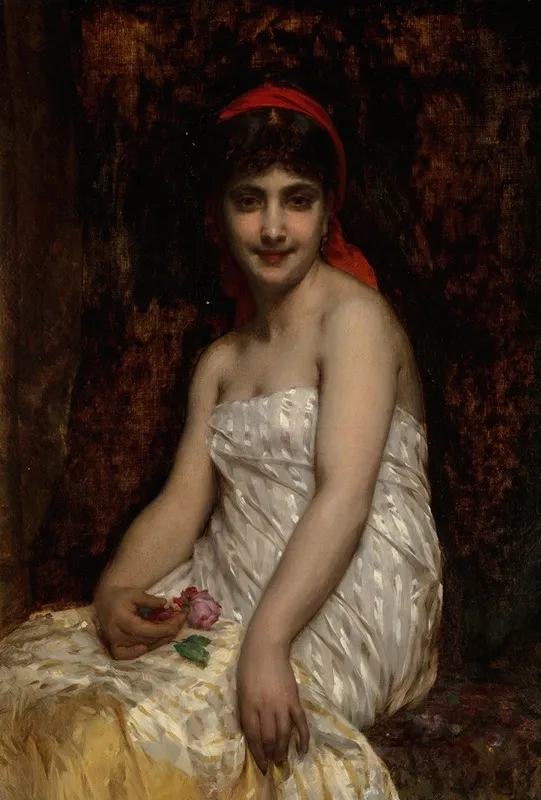 The Pink Rose Wall Art by Etienne Adolphe Piot - High-Resolution Digital Print