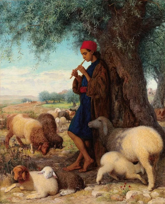 The Piping Shepherd Wall Art by William James Webbe - High-Resolution Digital Print