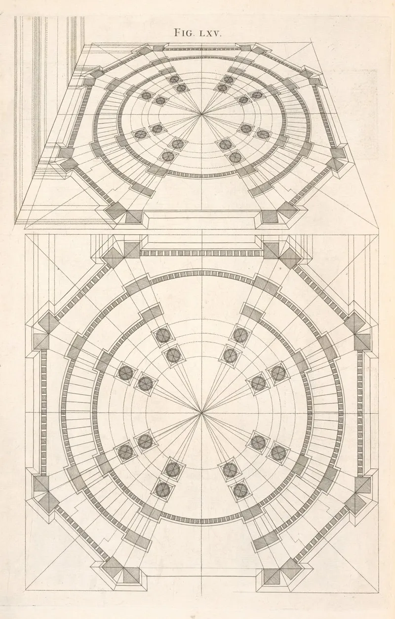 The Plan Of A Circular Work In Perspective Wall Art by Andrea Pozzo - High-Resolution Digital Print