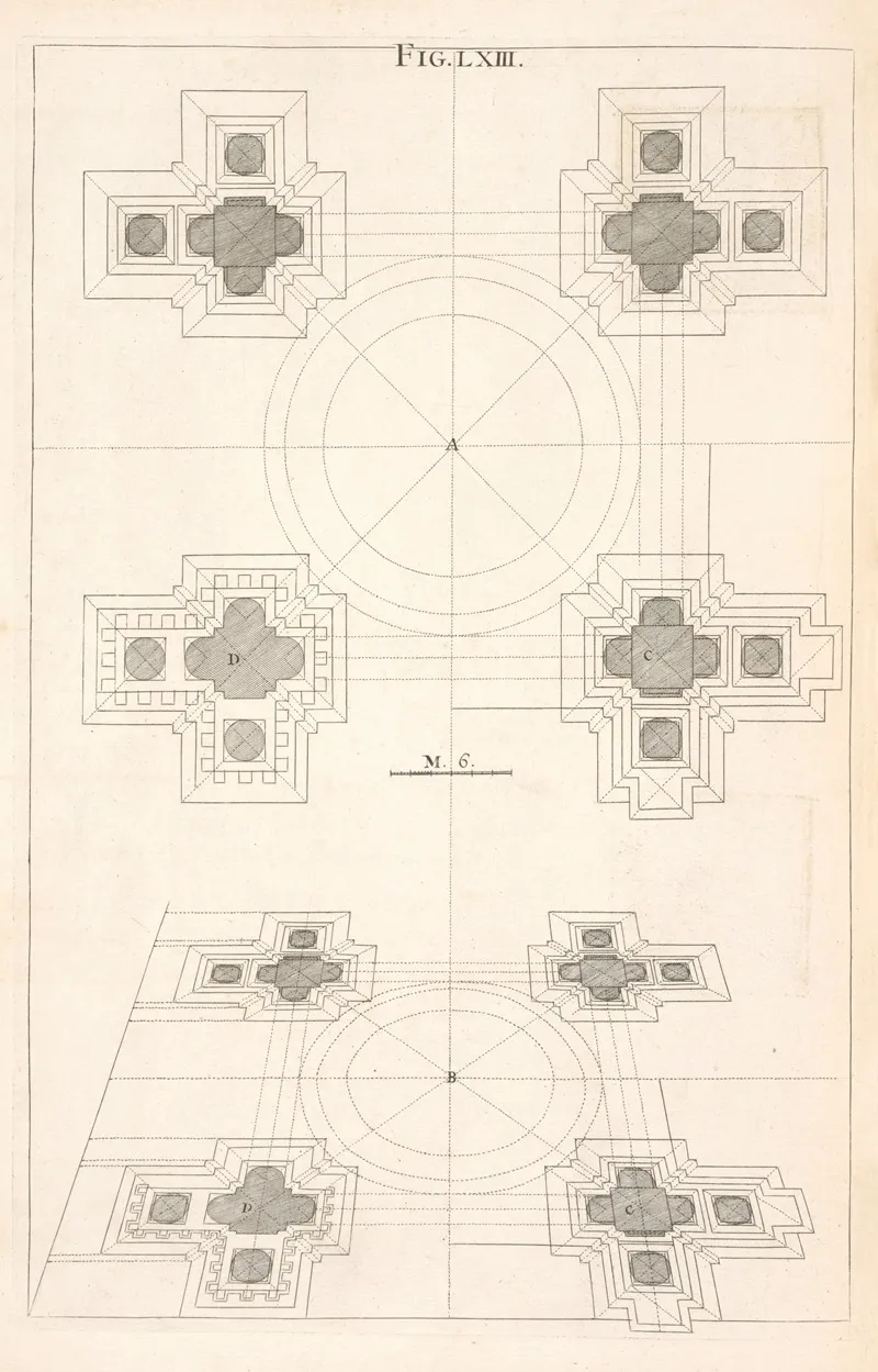 The Plan Of A Square Design Wall Art by Andrea Pozzo - High-Resolution Digital Print