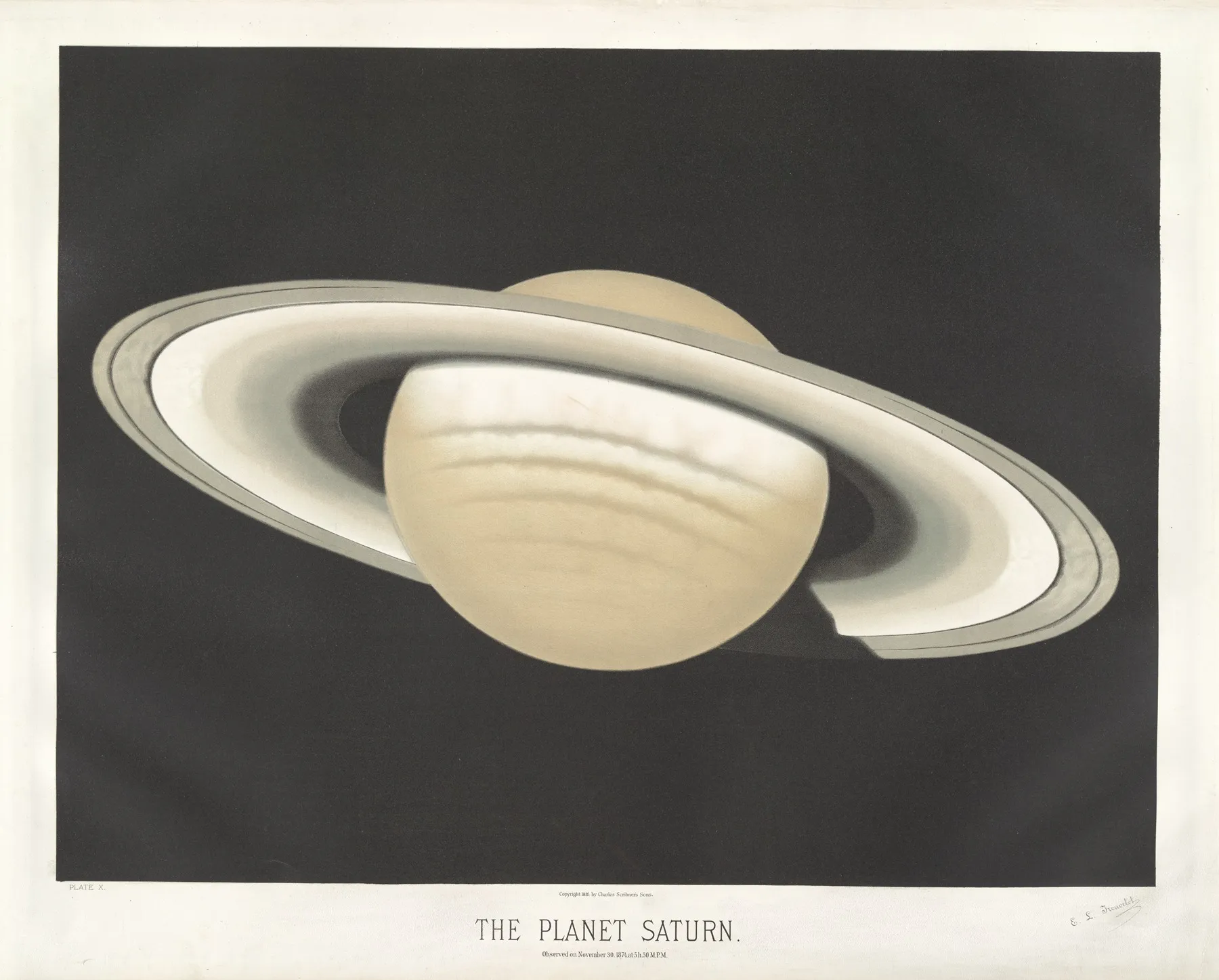 The Planet Saturn Wall Art by Étienne Léopold Trouvelot - High-Resolution Digital Print