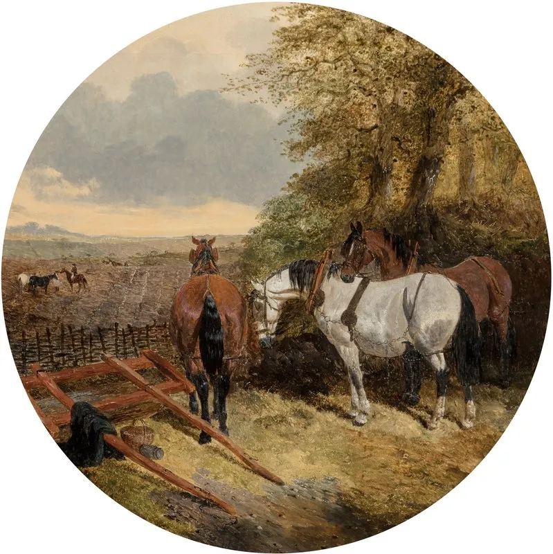 The Plough Team At Rest Wall Art by John Frederick Herring Jr. - High-Resolution Digital Print