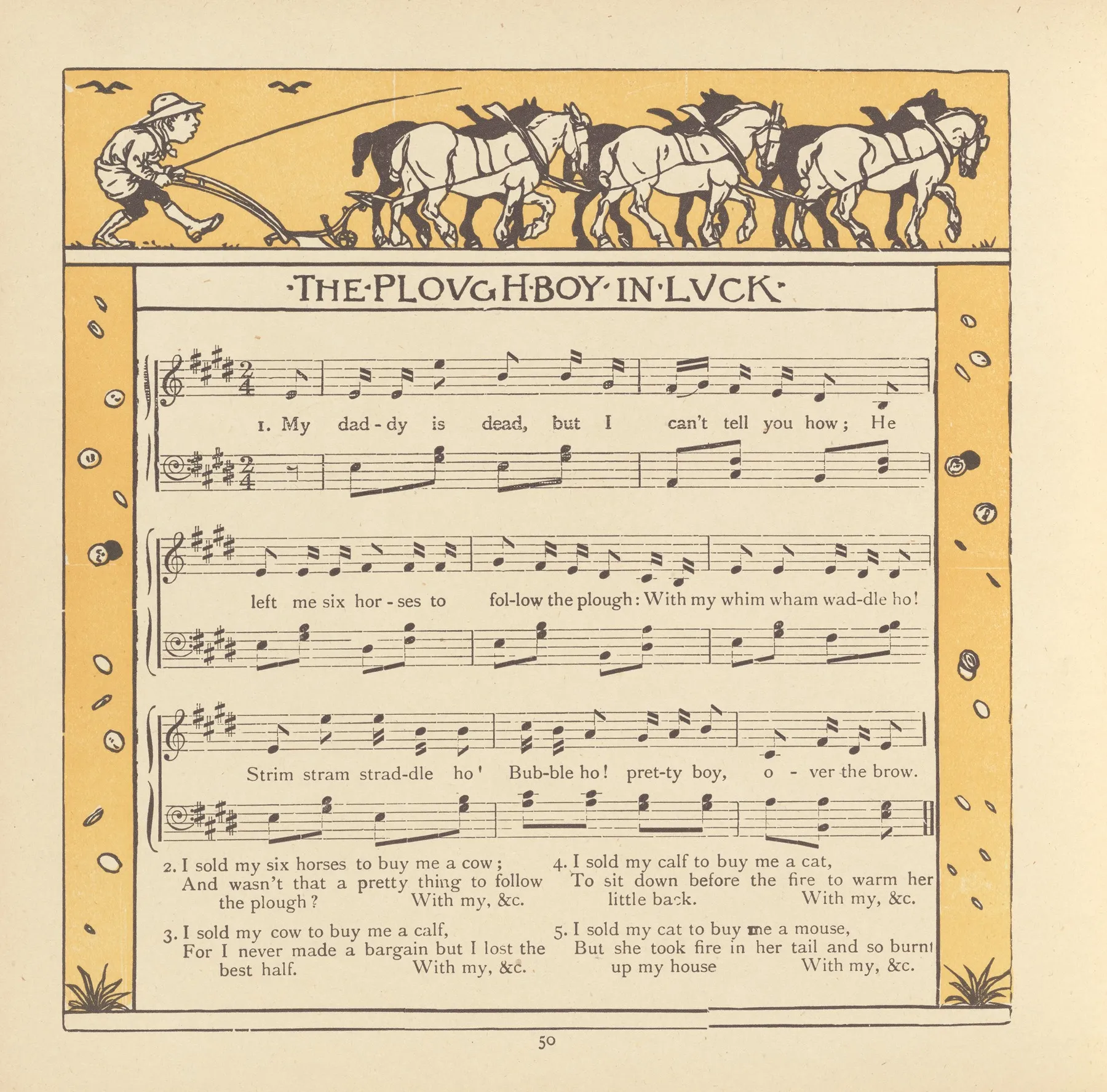 The Ploughboy In Luck Wall Art by Walter Crane - High-Resolution Digital Print