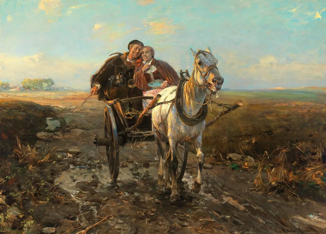 The Polish Wedding Ride Wall Art by Alfred von Wierusz-Kowalski - High-Resolution Digital Print