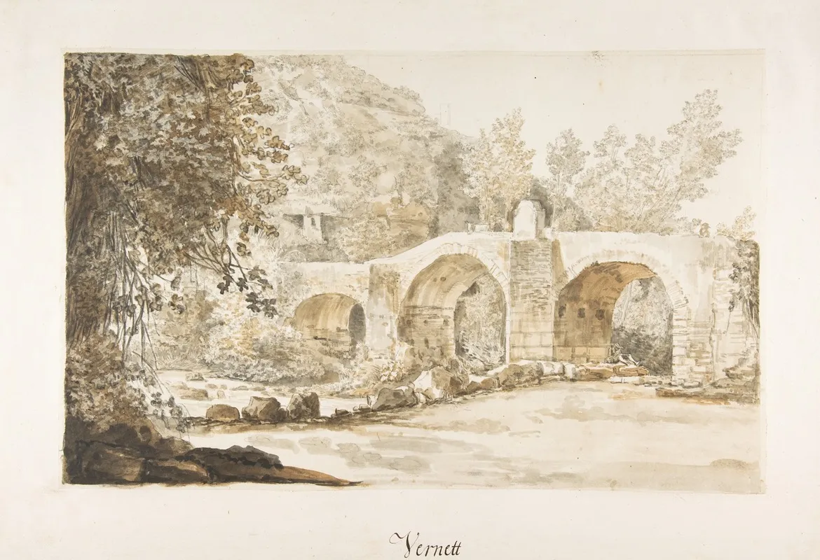 The Ponte Acquoria Wall Art by Claude-Joseph Vernet - High-Resolution Digital Print