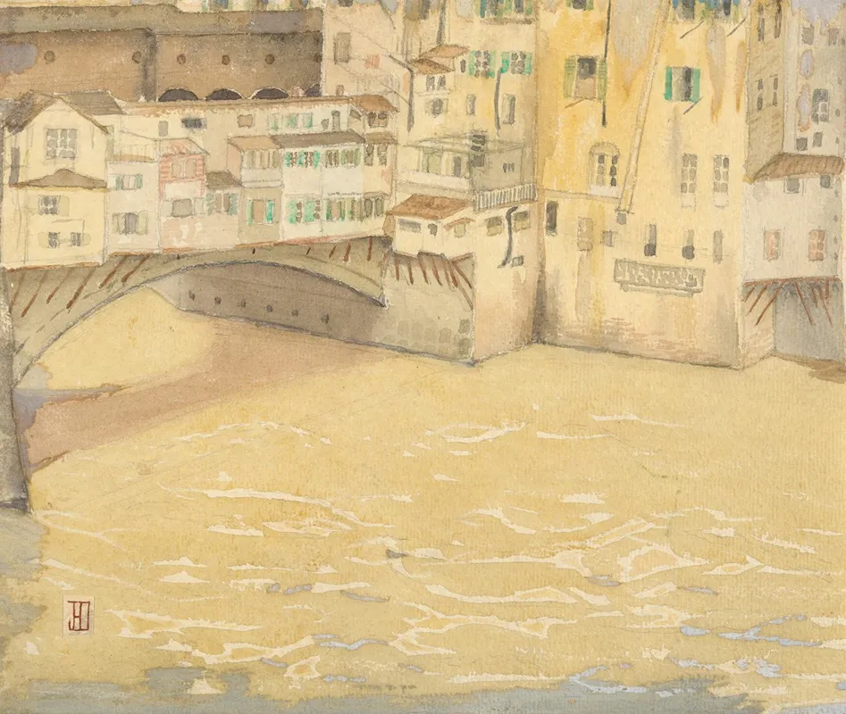 The Ponte Vecchio Wall Art by John Ireland Howe Downes - High-Resolution Digital Print