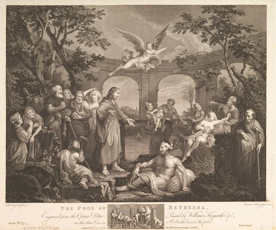 The Pool Of Bethesda St John Chapter 5 Wall Art by Simon François Ravenet - High-Resolution Digital Print