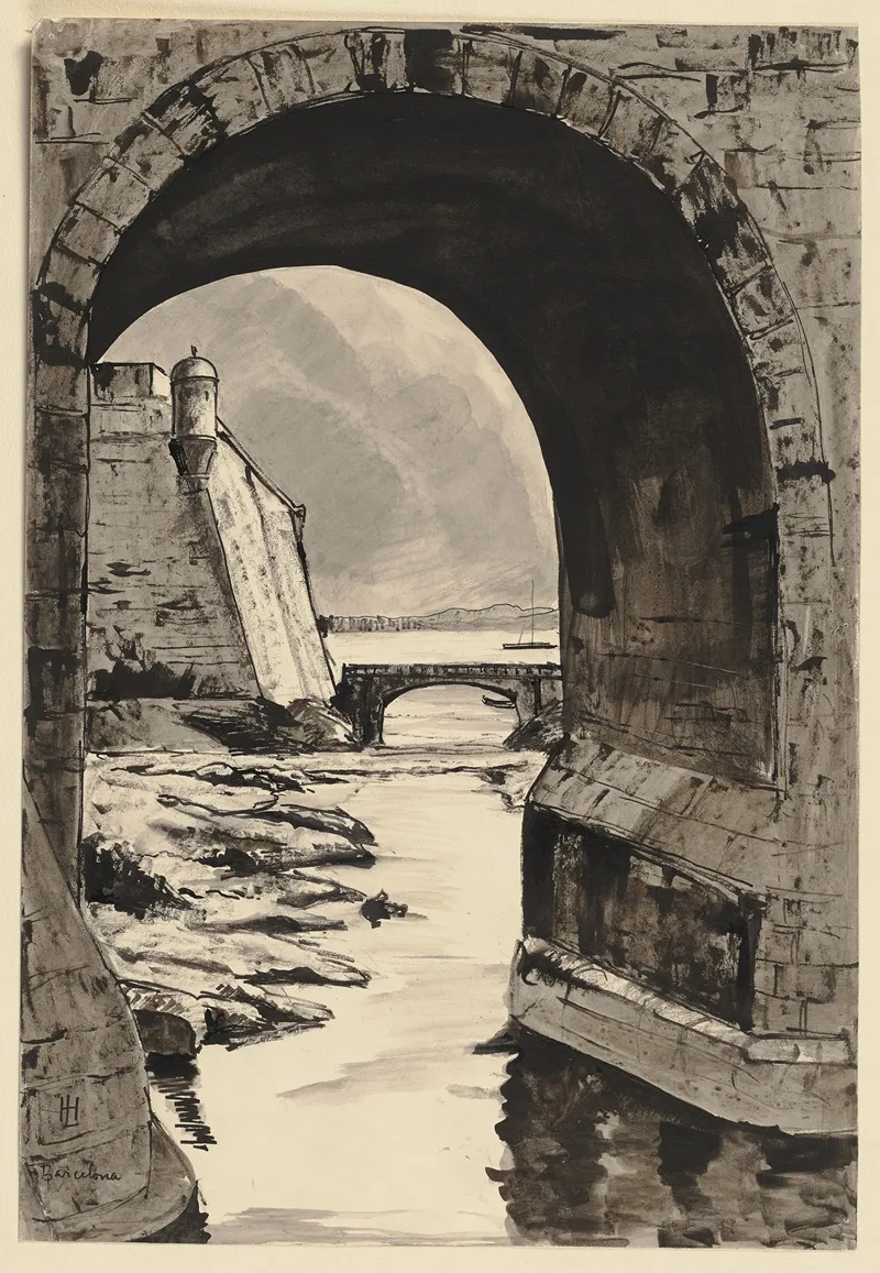 The Port Of Barcelona Wall Art by Hermann Lismann - High-Resolution Digital Print