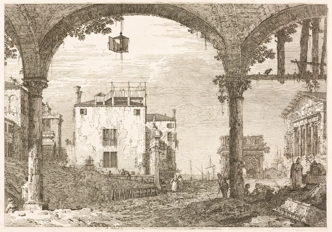 The Portico With The Lantern Wall Art by Antonio Canaletto - High-Resolution Digital Print