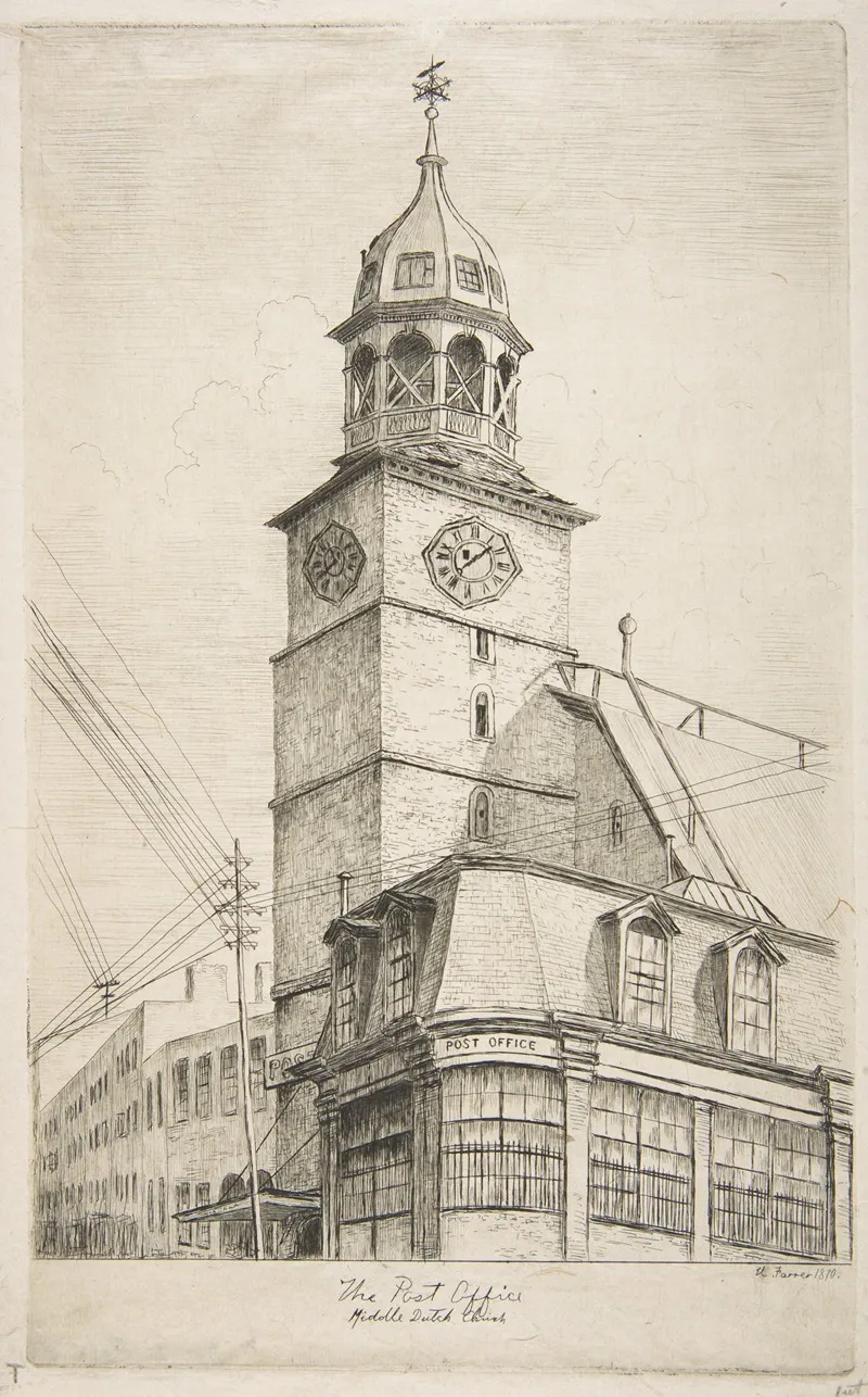 The Post Office Middle Dutch Church From Scenes Of Old New York