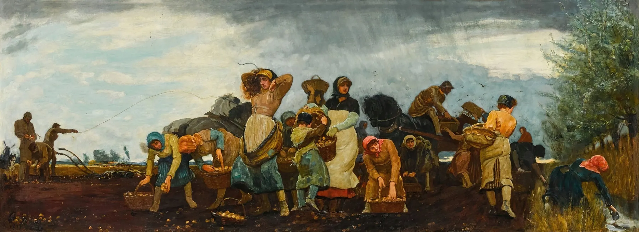 The Potato Harvest In The Fens Wall Art by Robert Walker Macbeth - High-Resolution Digital Print
