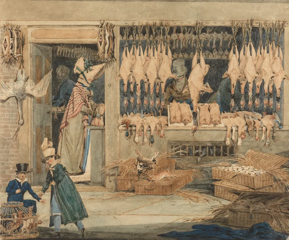 The Poultry Market 2 Wall Art by James Pollard - High-Resolution Digital Print