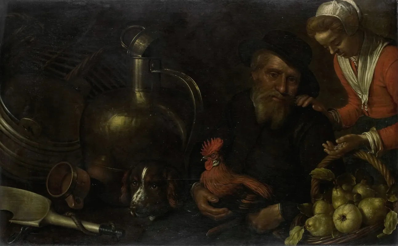 The Poultry Seller Wall Art by Cornelis Jacobsz. Delff - High-Resolution Digital Print