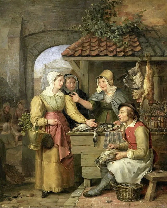 The Poultry Stall Wall Art by Willem Jodocus Mattheus Engelberts - High-Resolution Digital Print