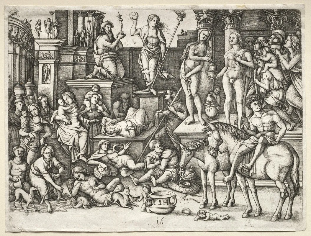 The Power Of Love Or Worship Of Luna Wall Art by Hieronymus Hopfer - High-Resolution Digital Print