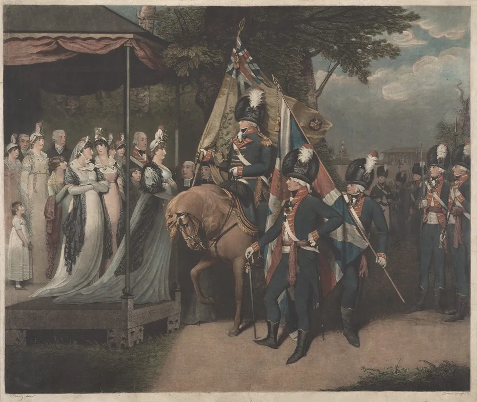 The Presentation Of Colours To The Kensington Volunteers Wall Art by Charles Turner - High-Resolution Digital Print