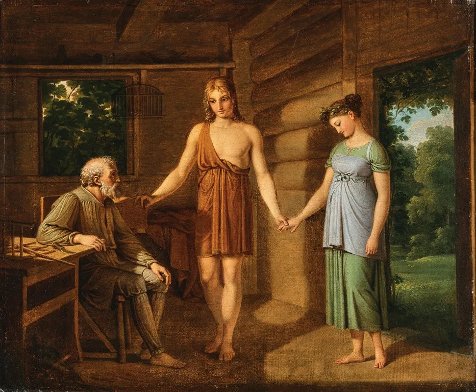 The Presentation Of The Bride Germanic Wedding Wall Art by Eberhard Wächter - High-Resolution Digital Print